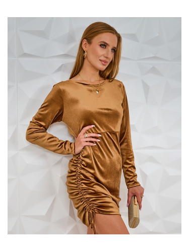 Resti Dark green women's crinkle midi dress