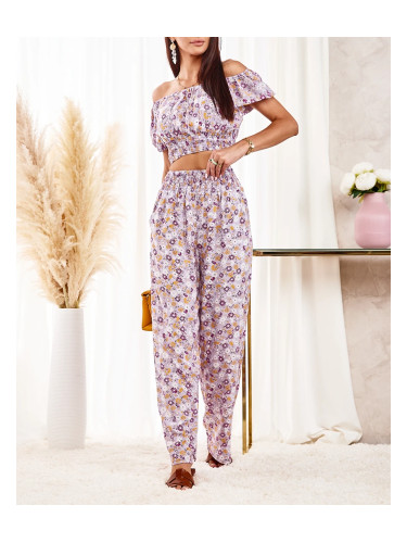 Resti Purple two-piece women's floral set