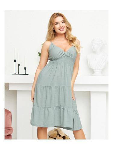 Resti Women's Green Knee-Length Summer Dress - Clothing