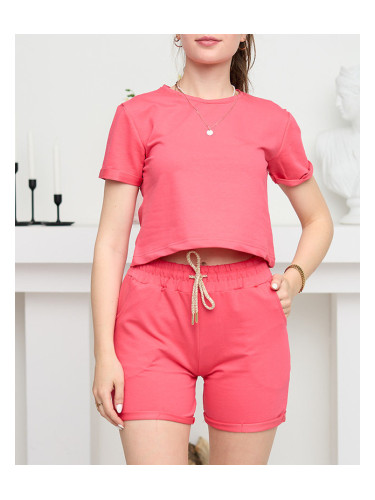 Resti Neon Pink Women's Cotton Sports Sweat Set - Clothing