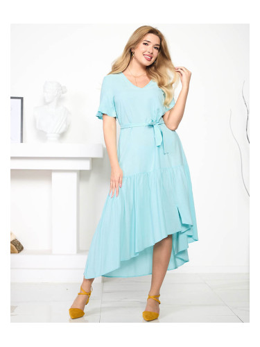 Resti Women's blue maxi dress with a tie - Clothing