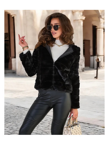 Resti Black women's imitation fur jacket