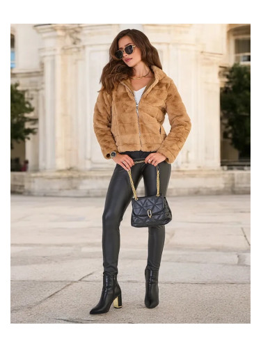 Resti Light brown women's imitation fur jacket