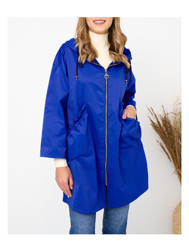 Resti Navy blue women's coat jacket with hood- Clothing