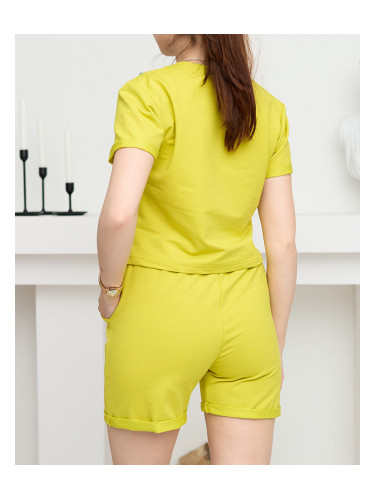 Resti Women's cotton sports sweat suit set in a lime color - Clothing