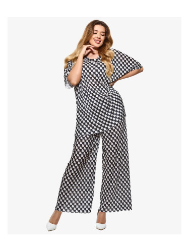 Resti Black women's pleated patterned set - Clothing