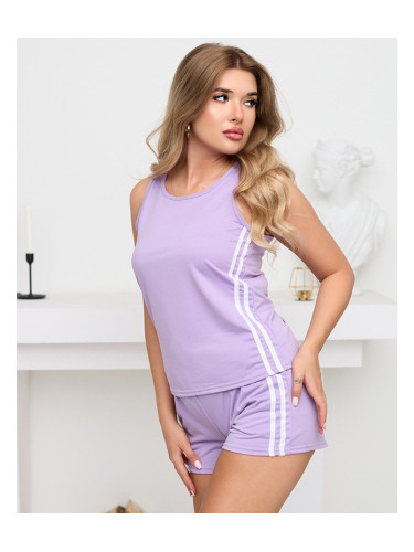 Resti Women's purple sports tracksuit set with stripes - Clothing