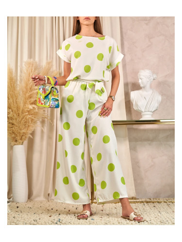 Resti Green and white women's pea set