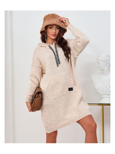 Resti Beige women's sweater dress