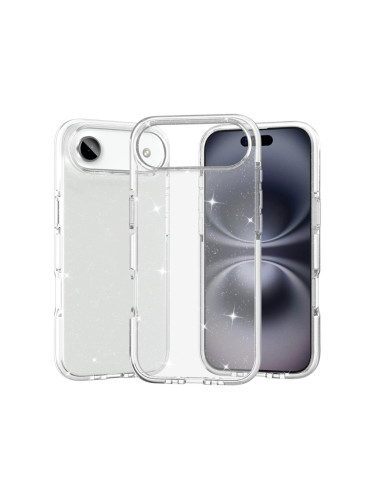 Силиконов кейс Shine 2 mm брокатен, За iPhone 17 Air (6.9), Прозрачен