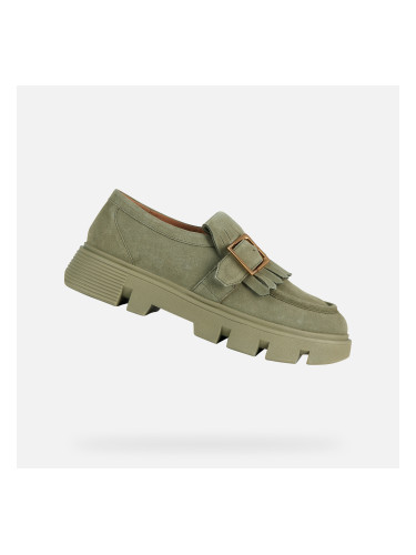 Light green women's moccasins Geox Vilde - Women's