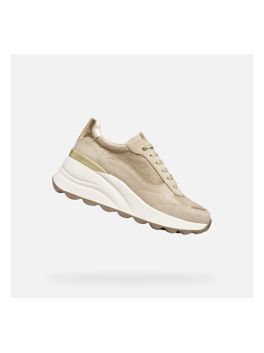 Cream women's sneakers Geox Spherica EC13 - Women's