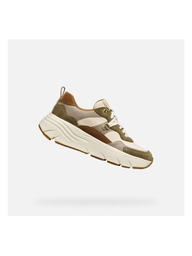 Khaki women's sneakers Geox Diamanta - Women's