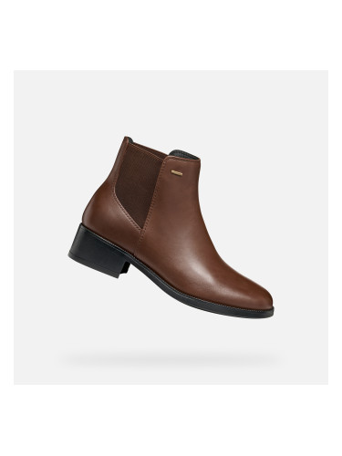 Brown women's ankle boots Geox Camexia NP ABX - Women's