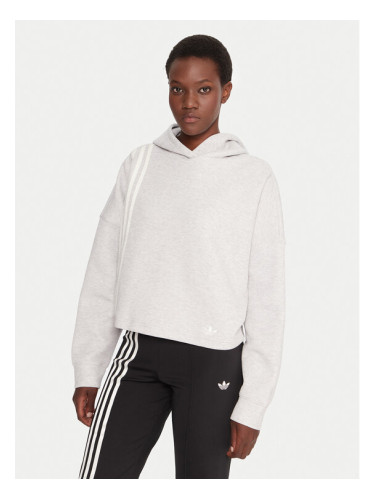 adidas Суитшърт Off Placed 3-Stripes JW3596 Сив Regular Fit