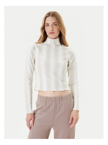 adidas Суитшърт Half-Zip Graphic Football JW3642 Екрю Regular Fit