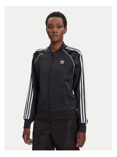 adidas Суитшърт SST adicolor Satin JZ6733 Черен Regular Fit