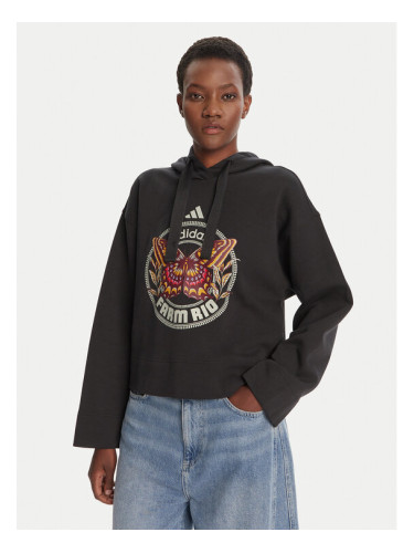 adidas Суитшърт Farm JL8607 Черен Loose Fit