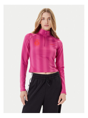 adidas Суитшърт Half-Zip Graphic Football JW3638 Розов Regular Fit