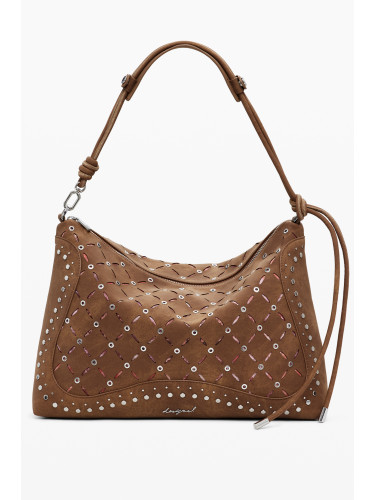 Кафява чанта с декоративни детайли