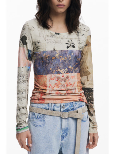 Дамска тениска с дълъг ръкав и шарка