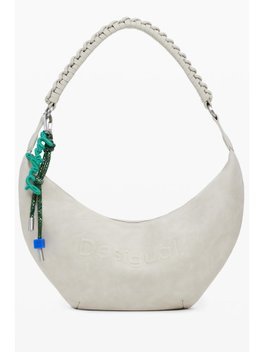 Бяла чанта Desigual с декоративна висулка