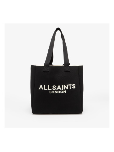 AllSaints Izzy Large Logo Knitted Tote Bag Black Universal