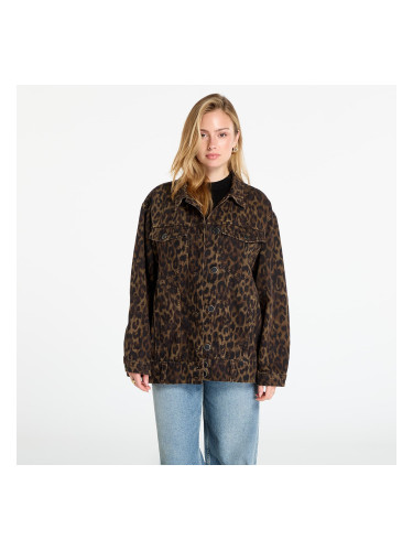 Яке AllSaints Willow Leopard Print Denim Jacket Leppo Brown XS