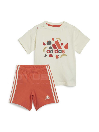 БЕБЕШКИ СПОРТЕН ЕКИП ЗА МОМИЧЕ ADIDAS IS2681 I FRUIT T SET БЕЖОВ/ЧЕРВЕН