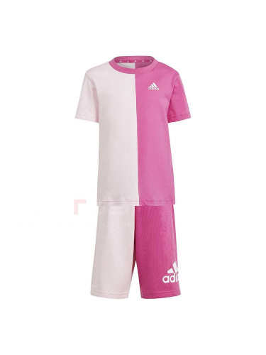 ДЕТСКИ СПОРТЕН ЕКИП ЗА МОМИЧЕ ADIDAS LK CB T SET РОЗОВ/ЦИКЛАМЕН