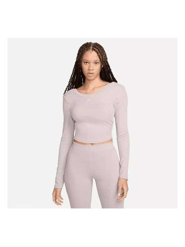 ДАМСКА БЛУЗА NIKE NSW CHLL KNT MRIB LS TOP БЛЕДОЛИЛАВА