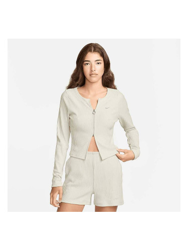 ДАМСКО ГОРНИЩЕ NIKE NSW CHLL KNT RIB FZ CRDGN БЕЖОВО