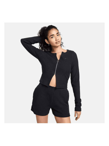 ДАМСКО ГОРНИЩЕ NIKE NSW CHLL KNT RIB FZ CRDGN ЧЕРНО