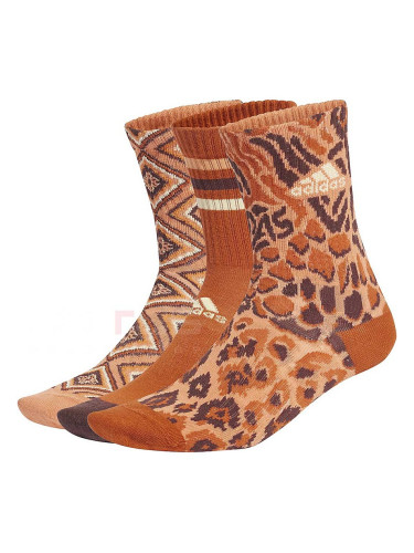 ДАМСКИ ЧОРАПИ ADIDAS IX5052 W FARM 3PP ОРАНЖЕВИ/КАФЯВИ