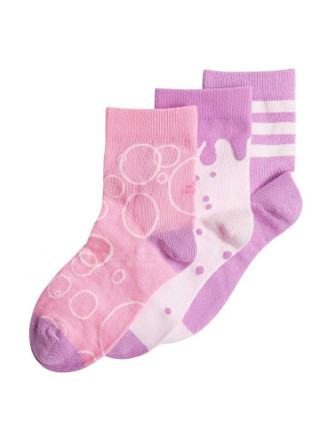 ДЕТСКИ ЧОРАПИ ЗА МОМИЧЕ ADIDAS IY2673 KIDS GRF 3PP РОЗОВИ/ЛИЛАВИ