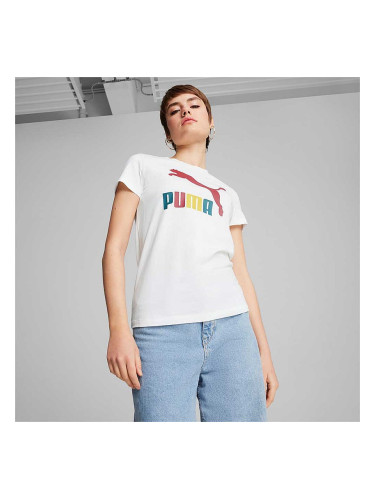 ДАМСКА ТЕНИСКА PUMA 62799302 CLASSICS MULTI COLOR LOGO TEE БЯЛА