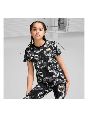ДЕТСКА ТЕНИСКА ЗА МОМИЧЕ PUMA 68176701 ESS+ CLASS ACT AOP TEE G ЧЕРНА