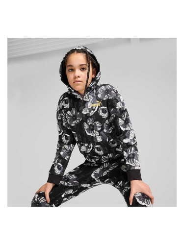 ДЕТСКИ СУИТШЪРТ ЗА МОМИЧЕ PUMA 68176901 ESS+ CLASS ACT AOP HOODIE FL G ЧЕРЕН