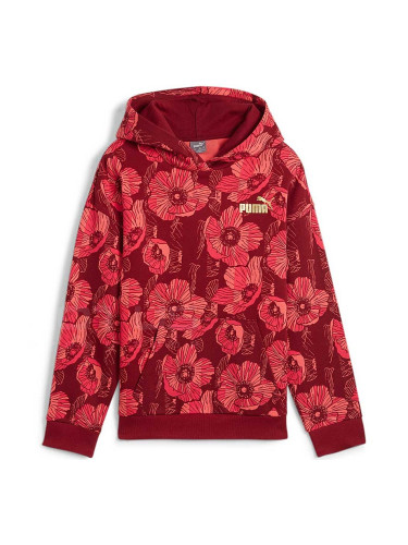 ДЕТСКИ СУИТШЪРТ ЗА МОМИЧЕ PUMA 68176913 ESS+ CLASS ACT AOP HOODIE FL G ЧЕРВЕН