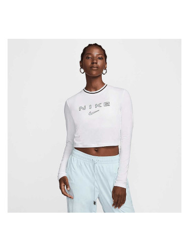 ДАМСКА БЛУЗА NIKE FZ2858-100 NSW LS SLIM CRP TEE OC БЯЛА