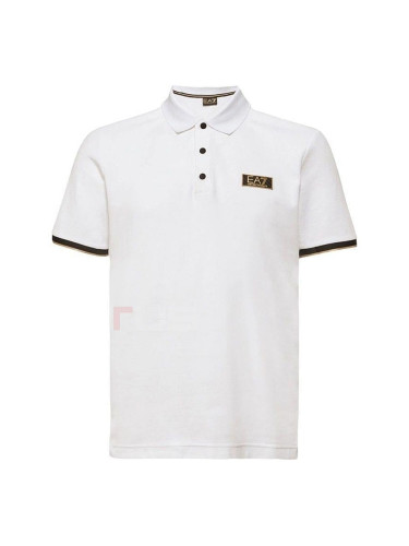 МЪЖКА ТЕНИСКА EA7 EMPORIO ARMANI 7M000022-U0002 TRAIN GOLD LABEL M POLO PIMA PQ БЯЛА