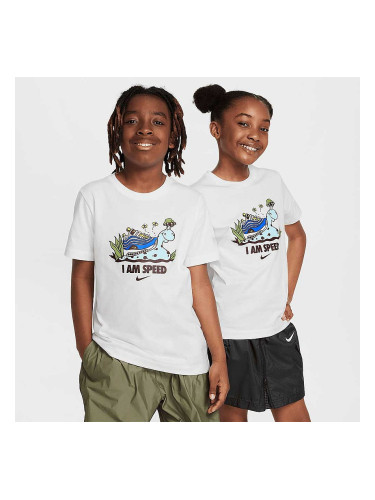 ДЕТСКА ТЕНИСКА ЗА МОМЧЕ NIKE FZ5157-100 NSW TEE CREATE 1.1 SNAIL БЯЛА