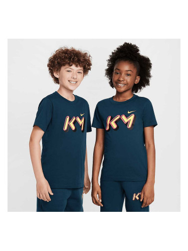 ДЕТСКА ТЕНИСКА ЗА МОМЧЕ NIKE FZ5176-418 NSW TEE MBAPPE СИВО-СИНЯ