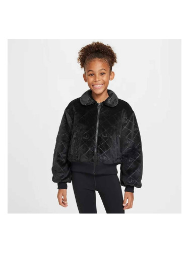 ДЕТСКО ГОРНИЩЕ ЗА МОМИЧЕ NIKE FZ5587-010 NSW JKT COZY DELUXE ЧЕРНО