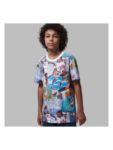 ДЕТСКА ТЕНИСКА ЗА МОМЧЕ NIKE 95D265-782 JORDAN MJ BROOKLYN COLLAGE AOP SS СИНЯ