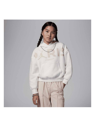 ДЕТСКИ СУИТШЪРТ ЗА МОМИЧЕ NIKE 45D317-782 JORDAN G WJ PSG BROOKLYN FLC GFX PO БЕЖОВ