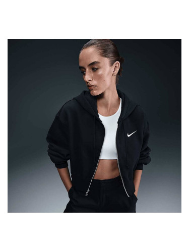 ДАМСКО ГОРНИЩЕ NIKE HJ0940-010 NSW PHNX FLC LSE CROP FZ HDY ЧЕРНО