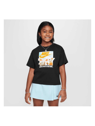 ДЕТСКА ТЕНИСКА ЗА МОМИЧЕ NIKE HM6311-010 NSW PHOTO TEE ЧЕРНА