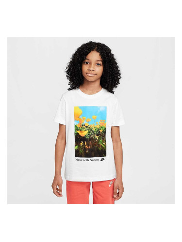 ДЕТСКА ТЕНИСКА ЗА МОМЧЕ NIKE HM5861-100 NSW TEE TD POPPY БЯЛА