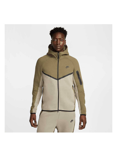 МЪЖКО ГОРНИЩЕ NIKE HV0949-222 TCH FLC FZ WR HOODIE МАСЛИНЕНО ЗЕЛЕНО